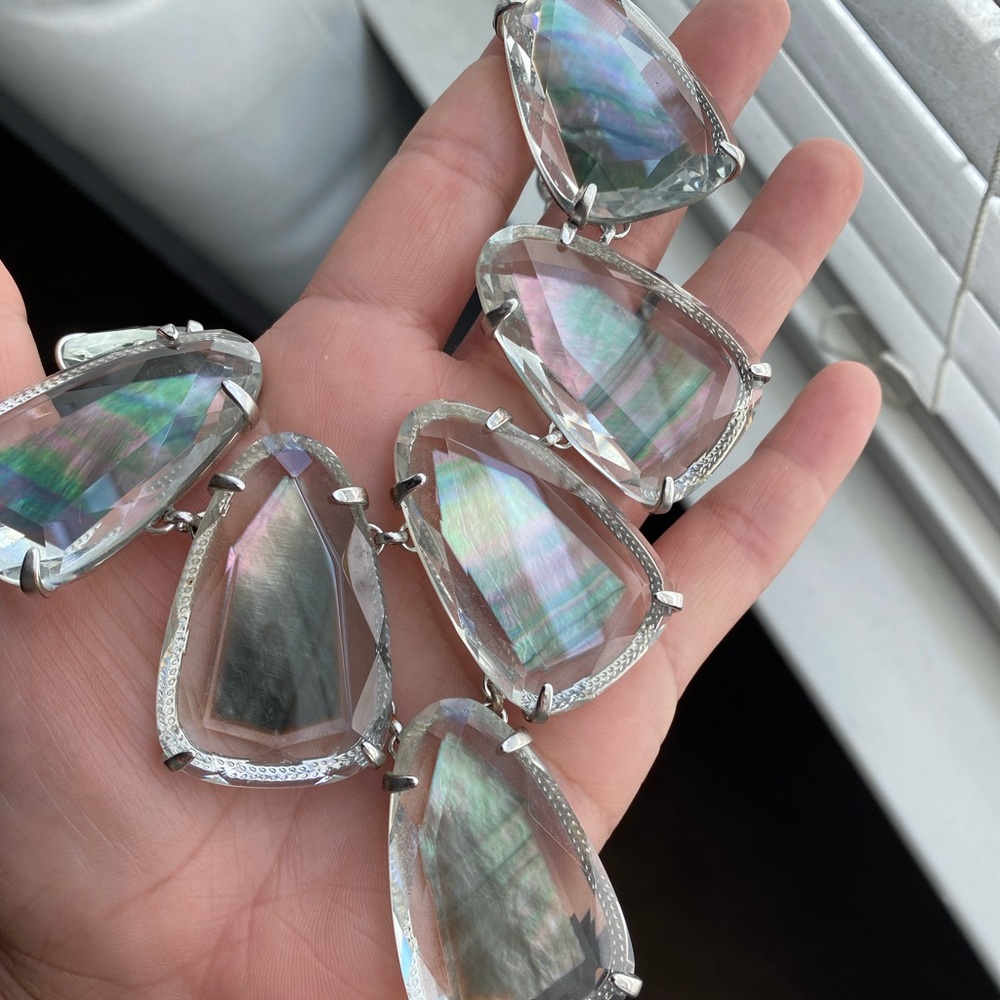 The prettiest suspended Silver Black Mother of Pearl Kendra Scott Harlow
